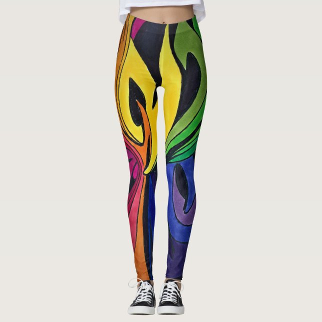 Regenbogendesign Leggings (Vorderseite)