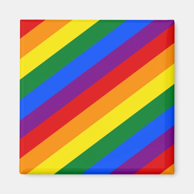 Regenbogendiagonalen-Streifen-Muster-Magnet Magnet (Vorne)