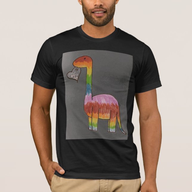 Regenbogendinosaurier T-Shirt (Vorderseite)