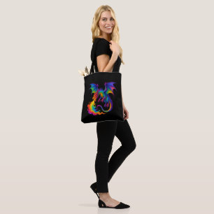 Regenbogendrache atmen farbenfrohe Flammenfantasy Tasche