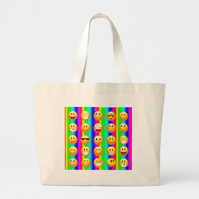 Regenbogenemoji Jumbo Stoffbeutel (Vorne)