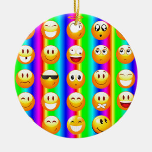 Regenbogenemoji Keramik Ornament