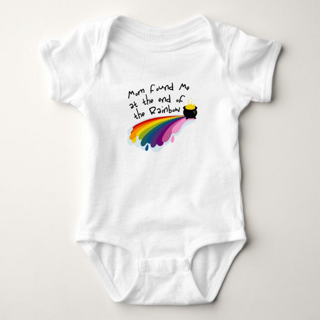 Regenbogenende Baby Strampler (Vorderseite)