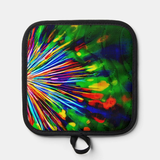 Regenbogenexplosion Topflappen (Vorderseite)