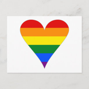 Regenbogenfahne Herz Funky - Grau Postkarte