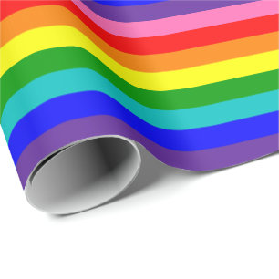 Regenbogenfahne mit acht Streifen horizontal Geschenkpapier