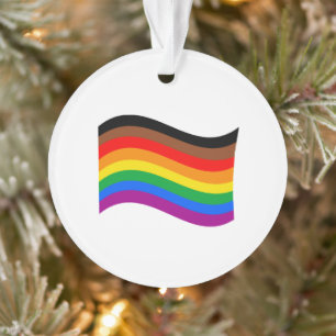 Regenbogenfahne Philly Pride schwenkend Ornament