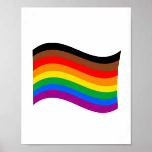 Regenbogenfahne Philly Pride schwenkend Poster