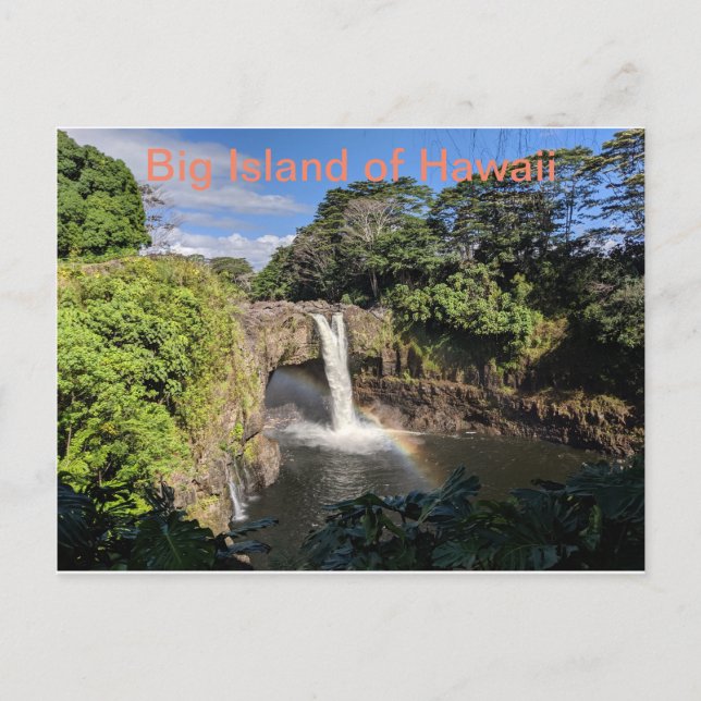 Regenbogenfälle von der Großen Insel Hawaii Postkarte (Vorderseite)