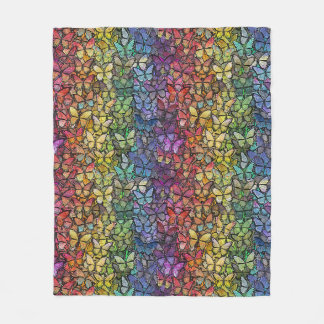 Regenbogenfantasy-Schmetterlinge Fleecedecke