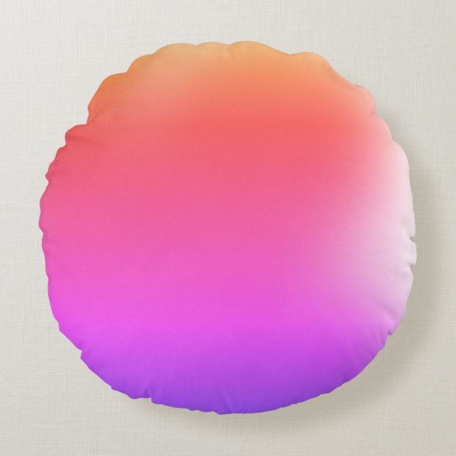 Regenbogenfarbe  rundes kissen (Vorderseite)