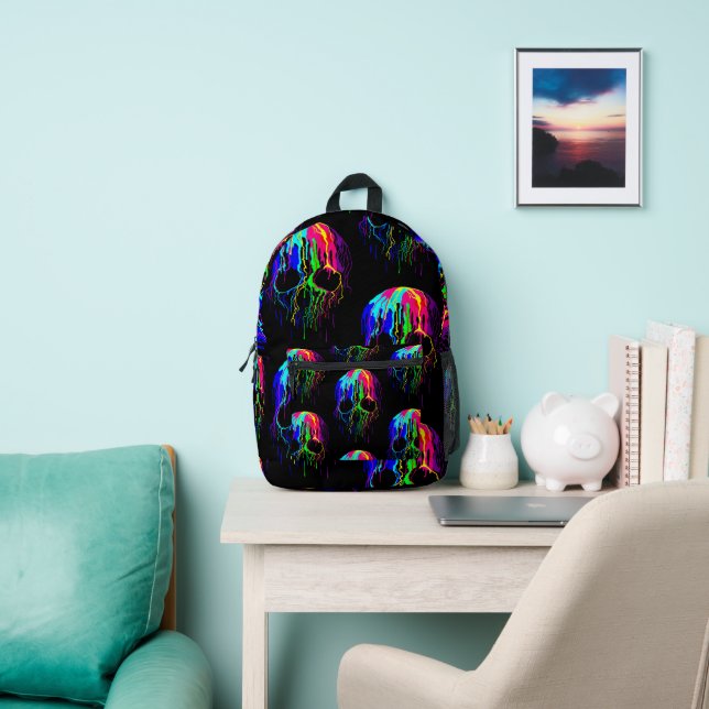 Regenbogenfarbe Skull-Tropfen Bedruckter Rucksack (InSitu)