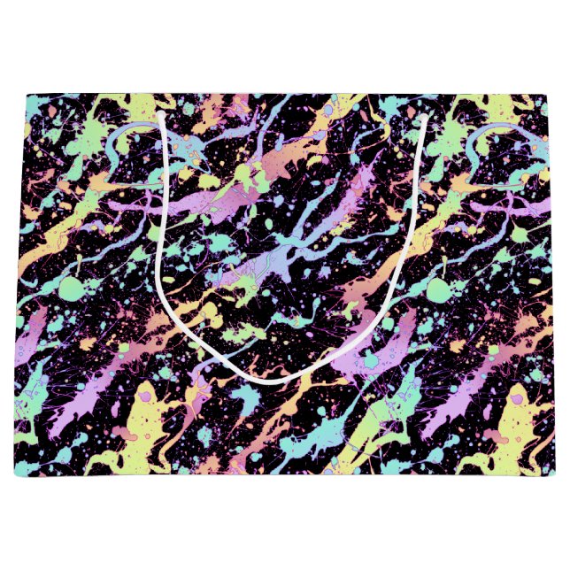 Regenbogenfarbe Spritze extrem: Große Geschenktüte (Vorderseite)