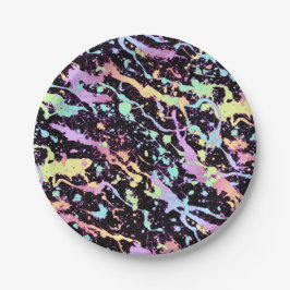 Regenbogenfarbe Spritze extrem: Pappteller