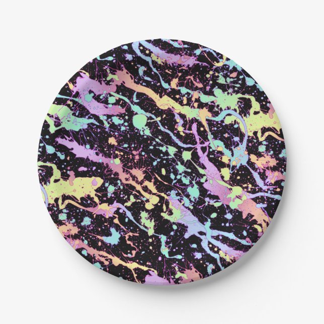 Regenbogenfarbe Spritze extrem: Pappteller (Vorderseite)