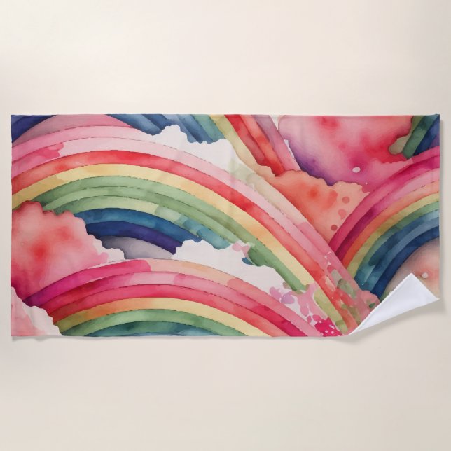 Regenbogenfarbe Strandtuch (Vorderseite)