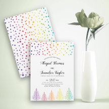 Regenbogenfarben Bäume, Dots lesbische Winterhochz