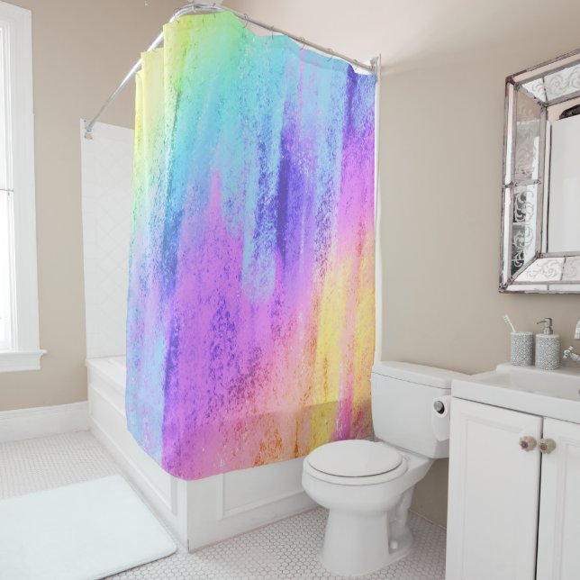 Regenbogenfarben Duschvorhang (Beispiel)