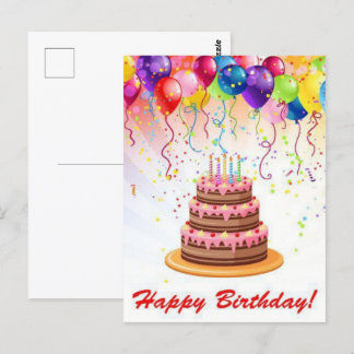 Regenbogenfarben Feuerwerk Geburtstag Postkarte