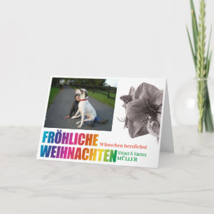 Regenbogenfarben Fröhliche Weihnachten  Karte