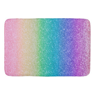 Regenbogenfarben Glitter Funkeln Mädchenhaft Glamo Badematte