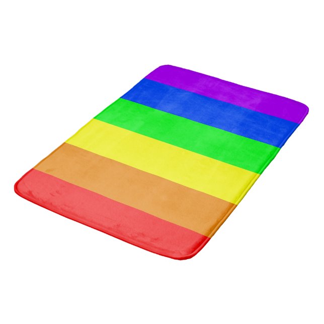 Regenbogenfarben, helle glückliche atemberaubende badematte (Schrägansicht)