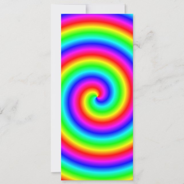 Regenbogenfarben. Helle und farbenfrohe Spirale. (Vorderseite)