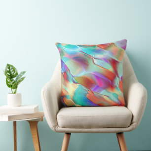 Regenbogenfarben in virtuellem Perlengestein Kissen