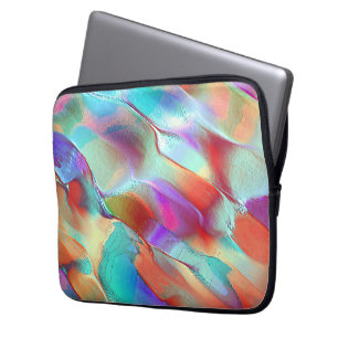 Regenbogenfarben in virtuellem Perlengestein Laptopschutzhülle