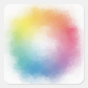 Regenbogenfarben Leeres Template Blau Lila Grün Quadratischer Aufkleber