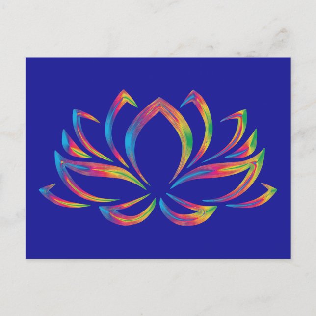 Regenbogenfarben Lotus Blume Postkarte (Vorderseite)