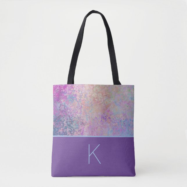 Regenbogenfarben Monogramm Tasche (Vorderseite)