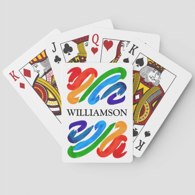 Regenbogenfarben Name Spielkarten (Rückseite)