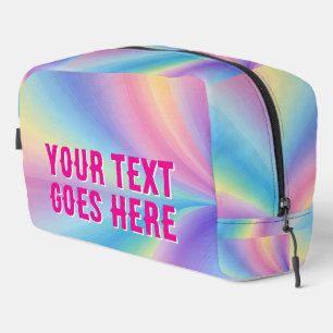 Regenbogenfarben Omerfarben Ihr Text hier gedruckt Waschbeutel