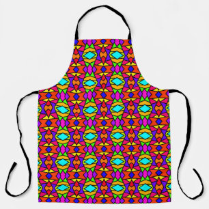 Regenbogenfarben Patchwork Geometrisches Wiederhol Schürze