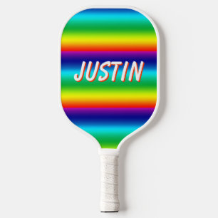 Regenbogenfarben Personalisierter STOLZ Pickleball Schläger