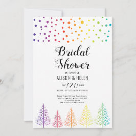 Regenbogenfarben, Punkte lesbisches Brautparty Einladung