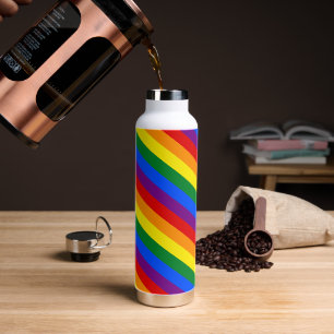 Regenbogenfarben, Streifen und Stolz, LGBT-Gemeins Trinkflasche