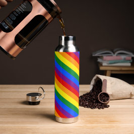 Regenbogenfarben, Streifen und Stolz, LGBT-Gemeins Trinkflasche