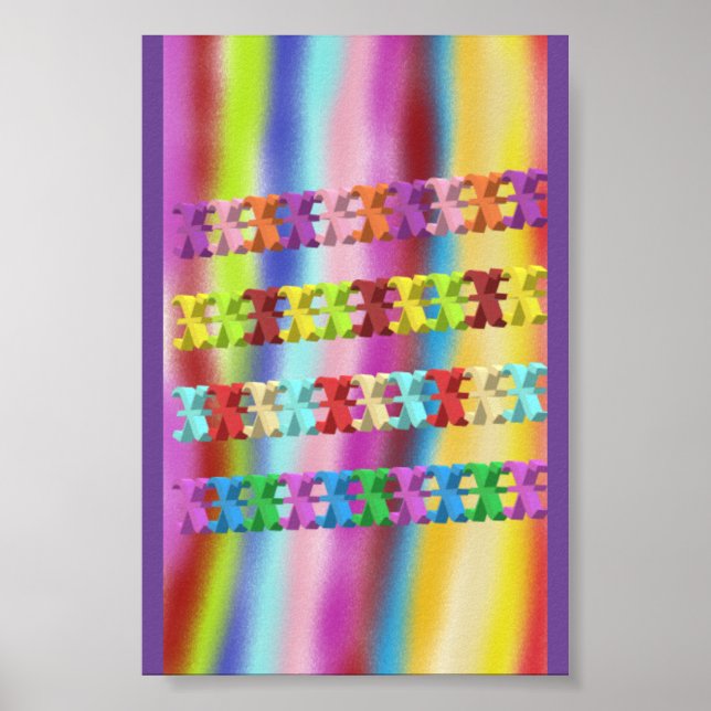 Regenbogenfarben überall auf Süßigkeiten, süß hell Poster (Vorne)