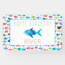 Regenbogenfarben unter dem Regenbogenfisch Banner