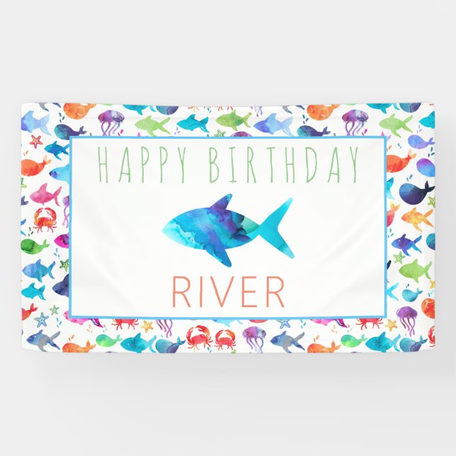 Regenbogenfarben unter dem Regenbogenfisch Banner (Horizontal)