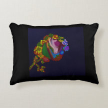 Regenbogenfarbene Blumen-Akzentkissen