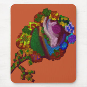 Regenbogenfarbene Blumen  Mousepad