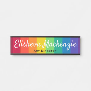 Regenbogenfarbene Bürotürschilder Schildplatte Türschild