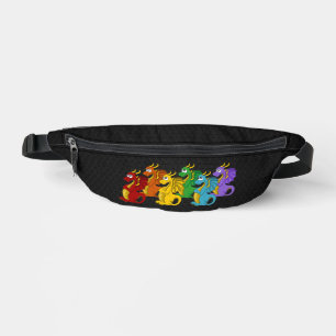 Regenbogenfarbene Drachen Cartoon Bauchtasche