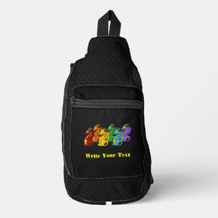 Regenbogenfarbene Drachen Cartoon  Crossbody Bag