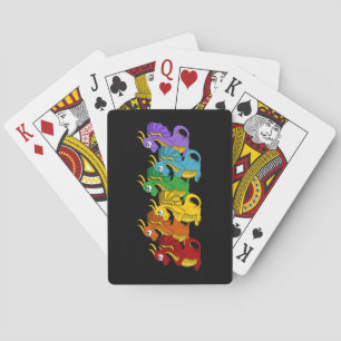 Regenbogenfarbene Drachen Cartoon  Spielkarten
