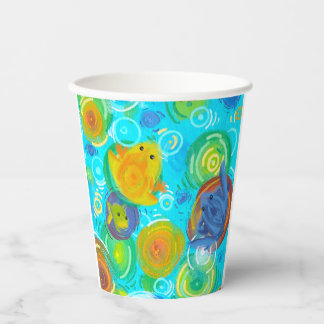 Regenbogenfarbene Frösche Tasse Pappbecher