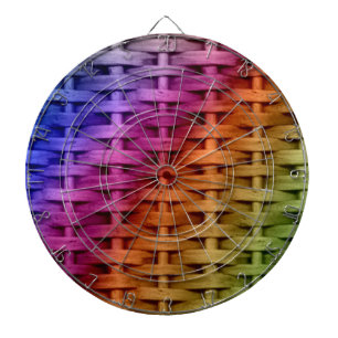 Regenbogenfarbene Korbgeflecht-Kunst Grafikdesign Dartscheibe